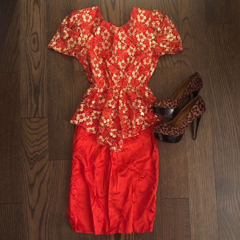 VTG Lace and Satin Dress